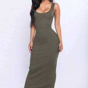 Fashion Nova Mulberry Street Maxi Dress Olive